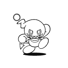 Evil Chao, een personage uit Sonic X, in kleurstijl