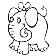 Elephant painting for coloring
