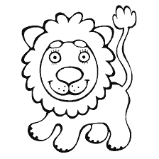 Leone per colorazione, carino e giocoso