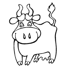 Una mucca allegra per la colorazione