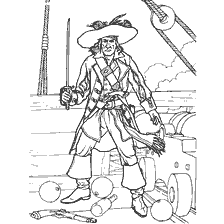 pagina da colorare: Colorazione di un pirata con una spada