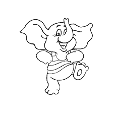 Elephant jumping on the road with clouds