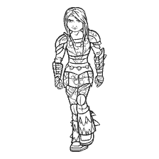 coloring page: Astrid in armor on the coloring book from How to Train a Dragon
