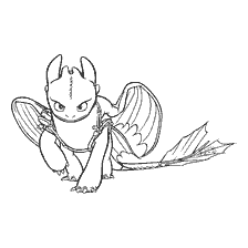 coloring page: Coloring the dragon Toothless from the cartoon How to tame the dragon