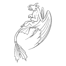 coloring page: The Toothless Dragon from How to Train Your Dragon