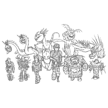coloring page: Characters from How to Train Your Dragon