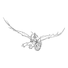 coloring page: Astrid Flying on the Gromgild Dragon from How to Train a Dragon