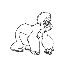 coloring page: Gorilla Turk from the cartoon Tarzan for coloring