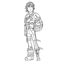 coloring page: Hiccup from the cartoon How to tame a dragon in a coloring book