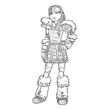 coloring page: Astrid in a coloring book from the cartoon How to Train a Dragon