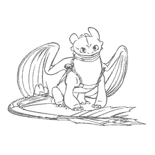 coloring page: Toothless Dragon from How to Train Your Dragon Sitting on the Ground