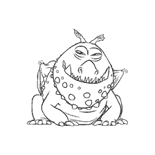 coloring page: Grommel is a dragon from the cartoon How to Train Your Dragon
