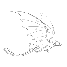 coloring page: Coloring Night Fury from the movie How to Train Your Dragon