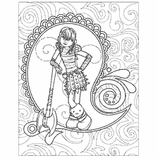 coloring page: Coloring Astrid from the cartoon How to Train Your Dragon