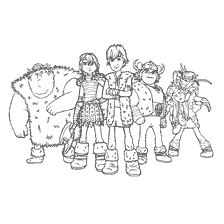 coloring page: Coloring Team Hiccup from the cartoon How to Train Your Dragon