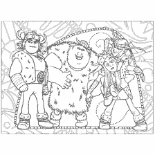 coloring page: Hiccup's Friends from How to Train Your Dragon