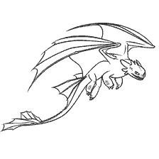 coloring page: Coloring Night Fury from How to Train Your Dragon