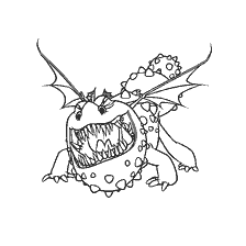 coloring page: Dragon Grommel in coloring book