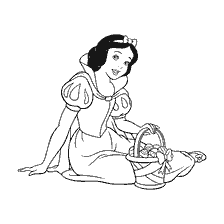 Disney Coloring: Snow White with a basket of Easter eggs