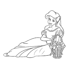 Ariel with a basket of Easter eggs