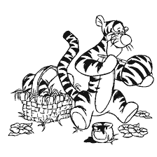 Disney Tigger dyeing eggs for Easter