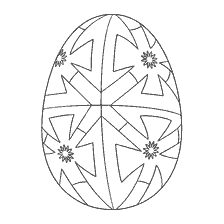 página para colorear: Pintura de un huevo de Pascua con diseño floral para colorear