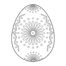 página para colorear: Huevo de Pascua con patrones para colorear