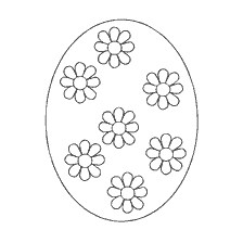 página para colorear: Huevo de Pascua Negro y Blanco para colorear con flores