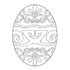 página para colorear: Pintura huevo de Pascua con hermosos patrones