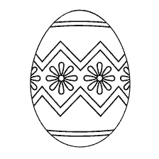 página para colorear: Contorno de huevo de Pascua con patrón floral
