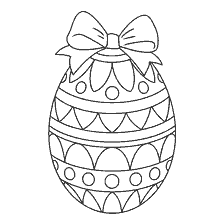 página para colorear: Pintura huevo de Pascua con arco para niños