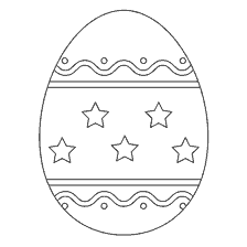 página para colorear: Pintura huevo de Pascua con estrellas y patrón ondulado
