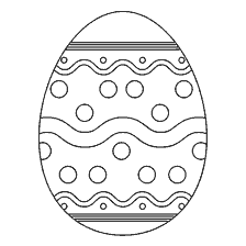 página para colorear: Huevo de Pascua para la pintura con patrón ondulado y puntos