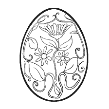 página para colorear: Pintura huevo de Pascua con patrones florales