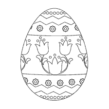 página para colorear: Imagen para colorear de huevo de Pascua con patrón floral