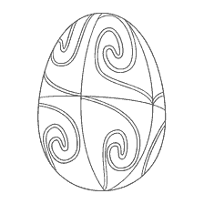 página para colorear: Pintura huevo de Pascua con patrones ondulados