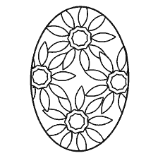 página para colorear: Huevo de Pascua con patrón floral para colorear