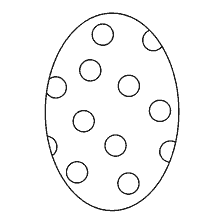 página para colorear: Huevo de Pascua con patrones redondos para colorear