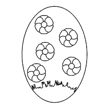página para colorear: Pintura Huevo de Pascua con flores