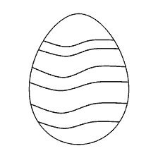 página para colorear: Una imagen simple de un huevo de Pascua con líneas onduladas