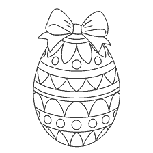 página para colorear: Pintura de un huevo de Pascua con un arco decorativo