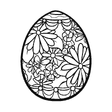 página para colorear: Pintura Huevo de Pascua con flores