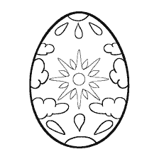 página para colorear: Pintura Huevo de Pascua con Sol y Nubes