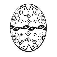 página para colorear: Pintura huevo de Pascua con flores y patrones