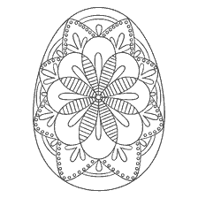 página para colorear: Pintura Huevo de Pascua con patrón floral