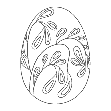 página para colorear: Pintura de un huevo de Pascua con patrones decorativos