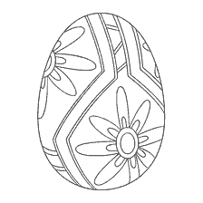página para colorear: Huevo de Pascua con patrones florales para colorear