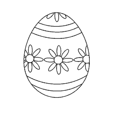 página para colorear: Huevo de Pascua para colorear con patrones florales