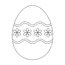 página para colorear: Pintura huevo de Pascua con flores y patrón ondulado