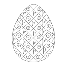 página para colorear: Imagen para colorear de huevo de Pascua con patrón floral